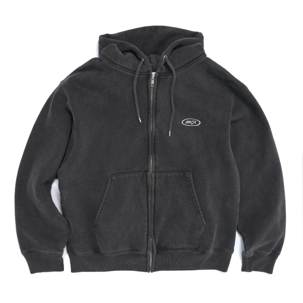 EMBLEM ZIP HOODIE PIGMENT DYEING
