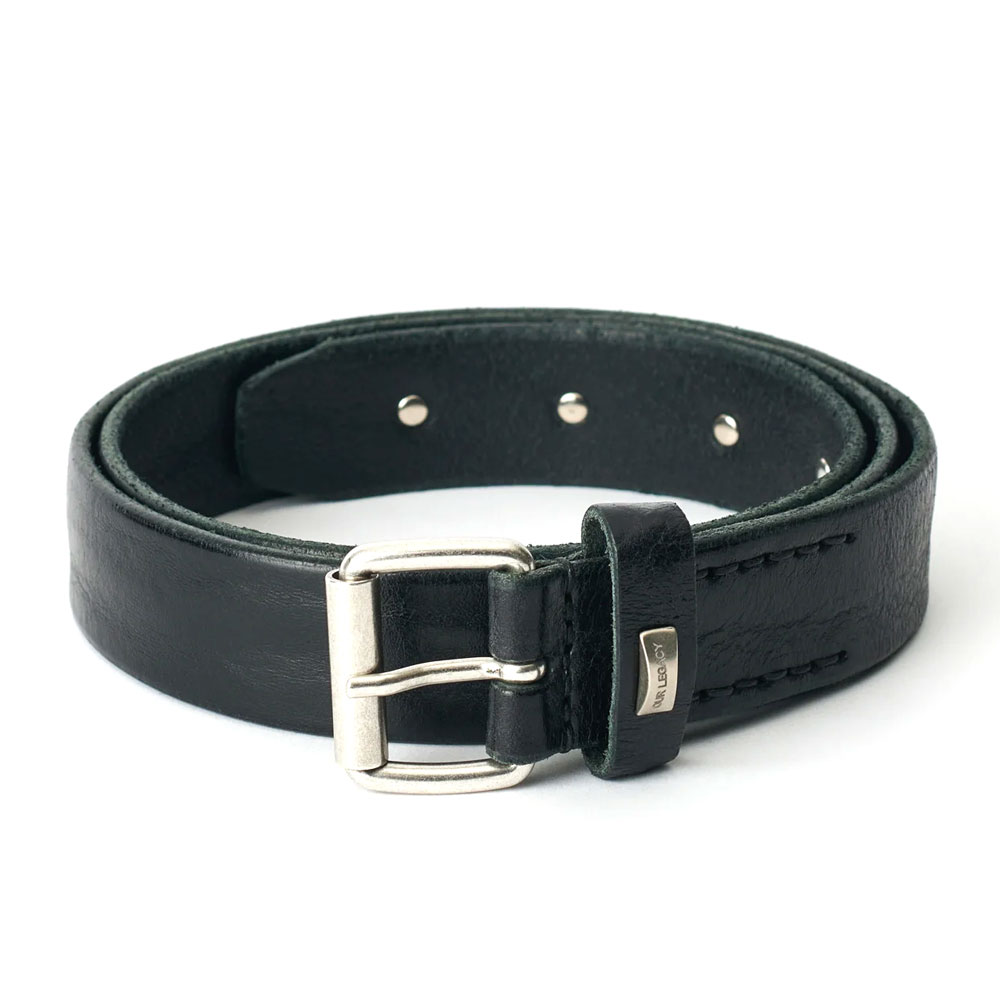 3 CM BELT ARROW HEAD BLACK LEATHER