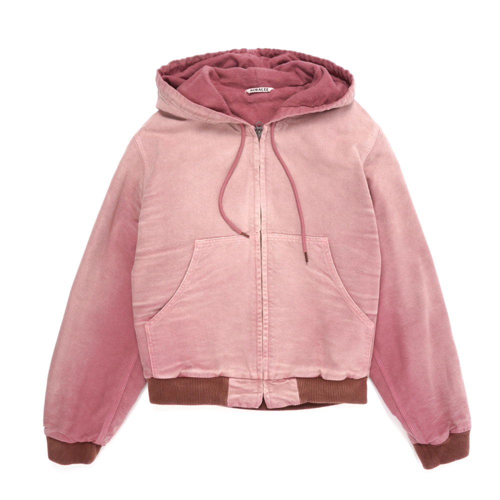 PRODUCT DYED ORGANIC COTTON DUCK SHORT ZIP PARKA FADED BURGUNDY A25AB02CD