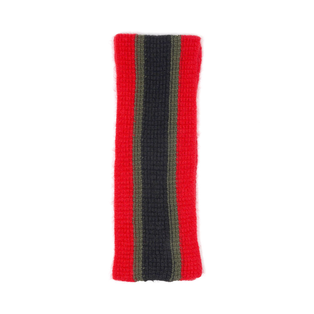 CHUNKY KNITTED SCARF RED/BLACK/GREEN