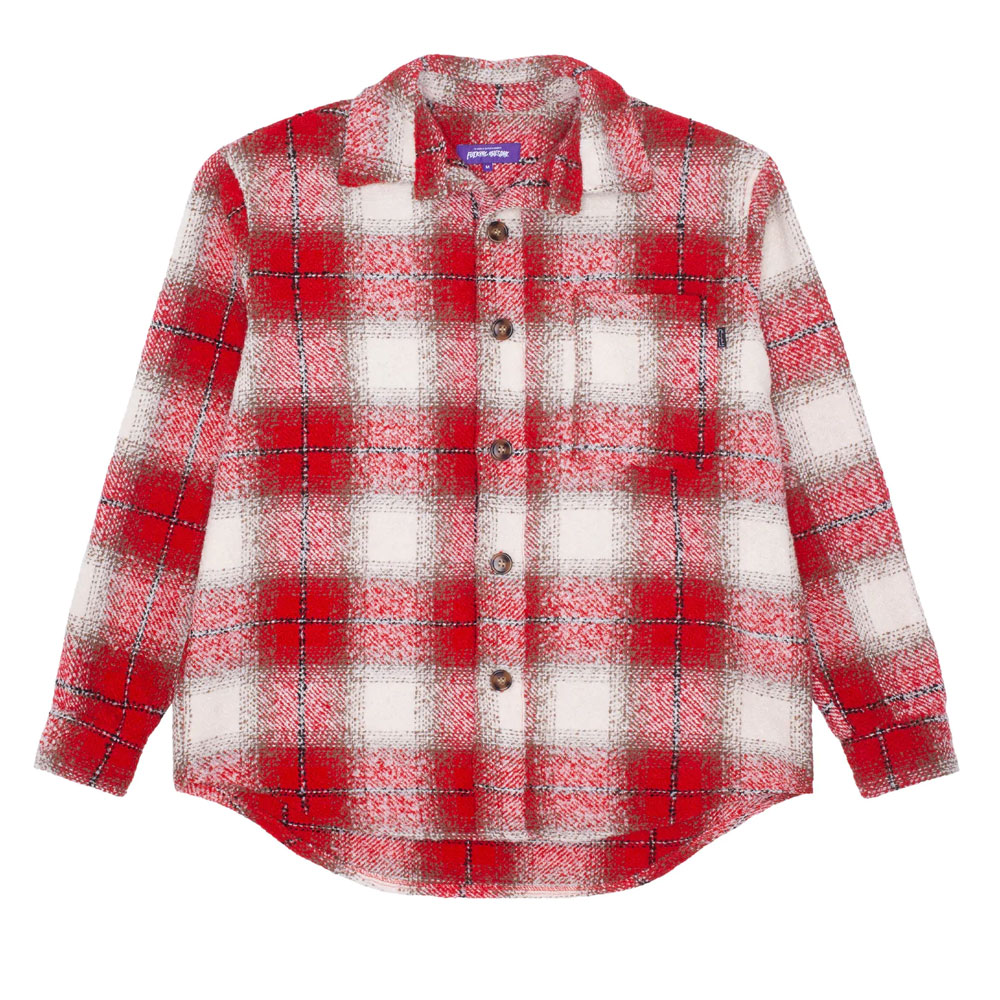 HEAVY FLANNEL OVERSHIRT RED/WHITE