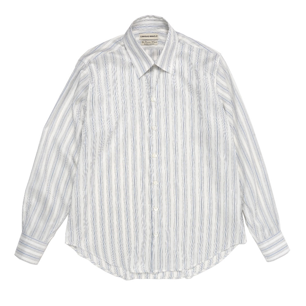 NORMAL SHIRT WHITE BLUE/BLACK STRIPES