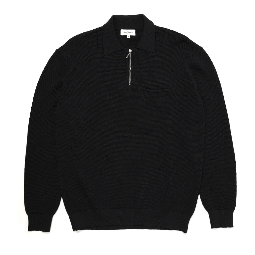 PUPPET L/S ZIP-UP POLO BLACK