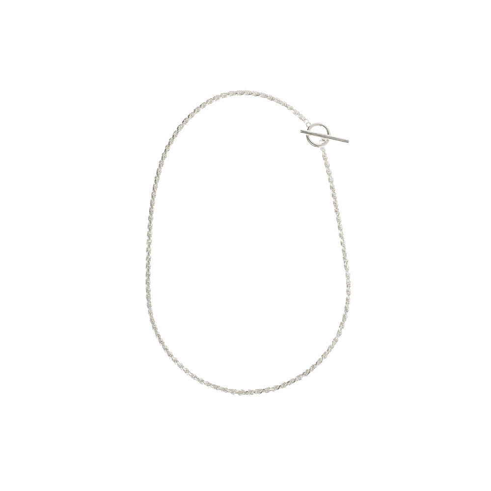 ROPE NECKLACE - SHORT 101519 POLISHED SILVER