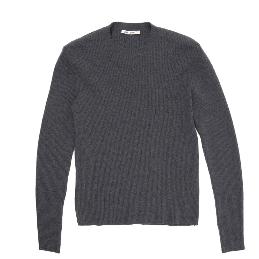 COMPACT ROUNDNECK ANTHRACITE MELANGE WOOL