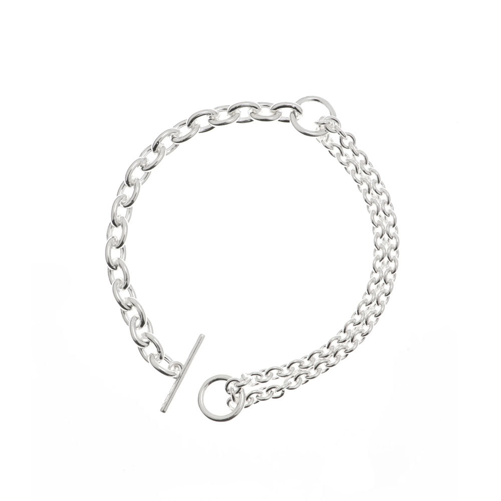 JKPT STORE / DOUBLE BRACELET THIN 101794 POLISHED SILVER