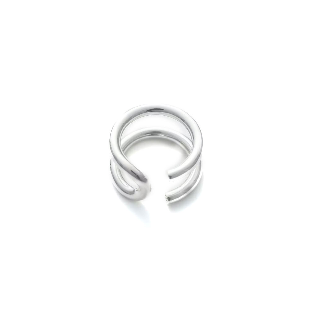 TURN RING WIDE POLISHED SILVER