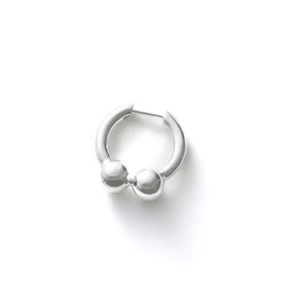 PEARL EARRING TWO 101730 POLISHED SILVER (SINGLE)