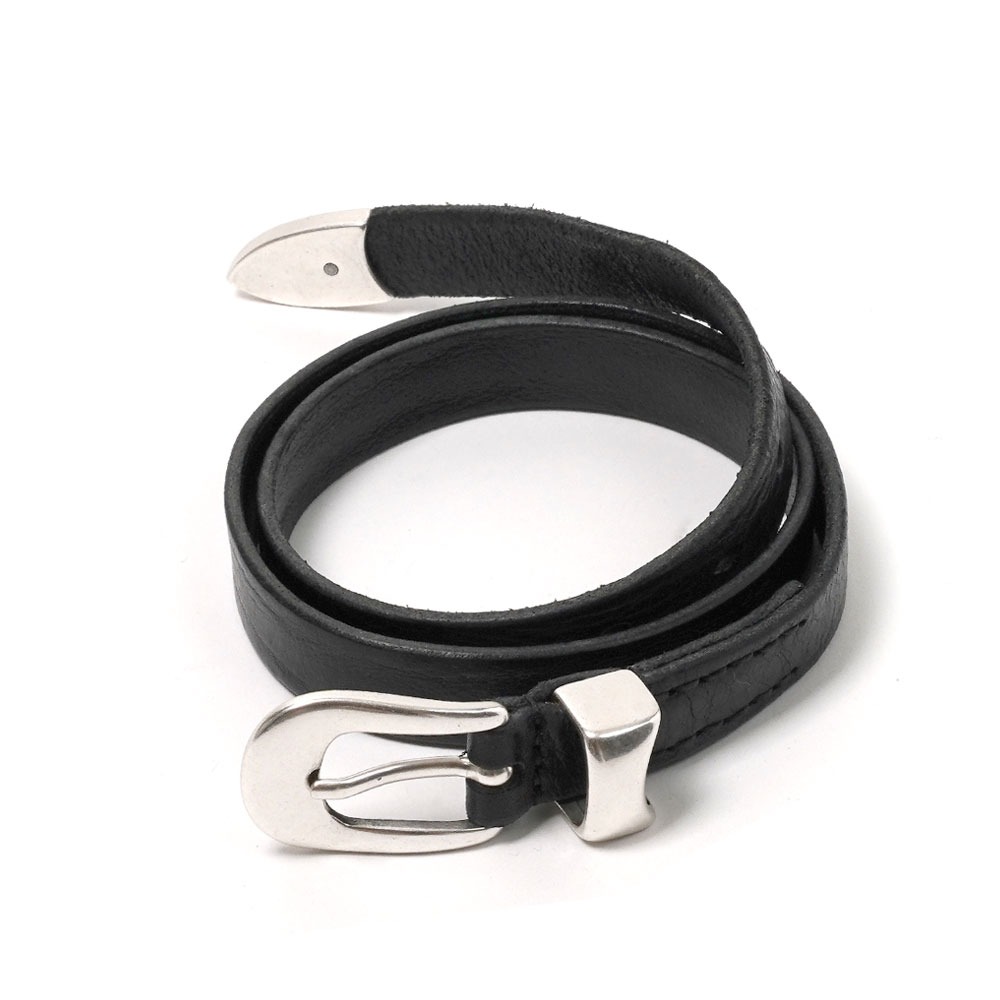 2CM BELT BLACK LEATHER