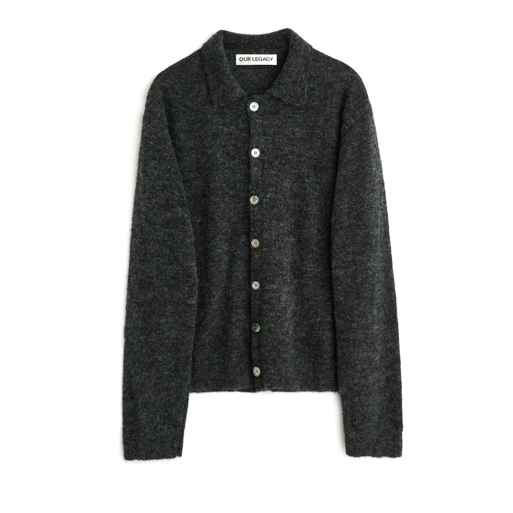 EVENING POLO CHARCOAL MELANGE FUZZY ALPACA